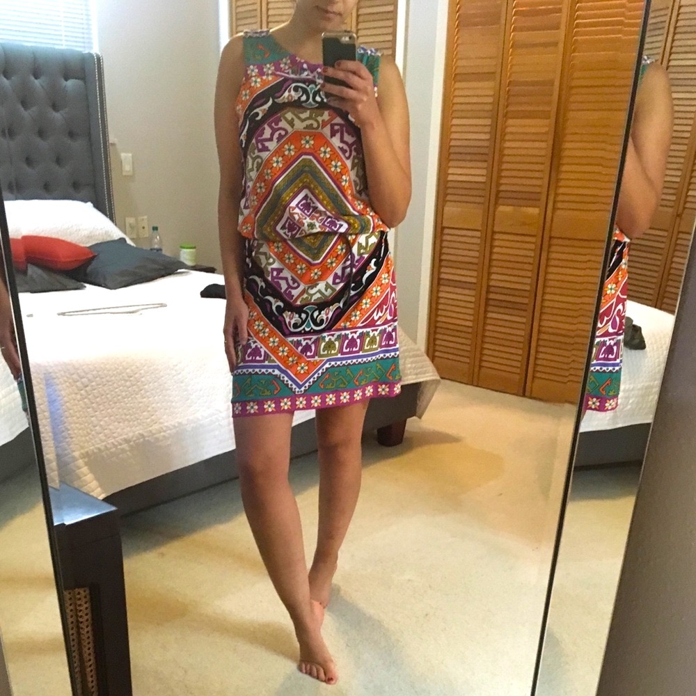 Colorful Geometric Nicole Miller Dress